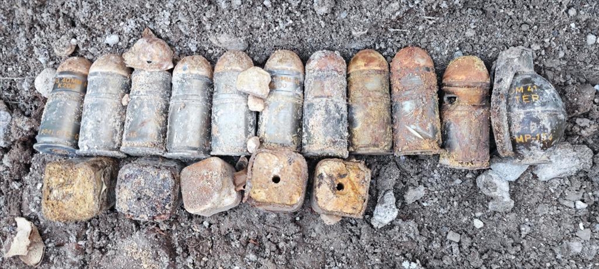 Amasya'da toprağa gömülü mühimmat bulundu