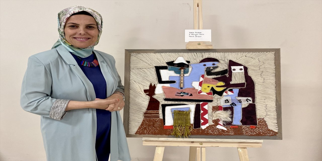 Görsel sanatlar öğretmeni, Picasso'nun "üç müzisyen" tablosunu halıya nakşetti