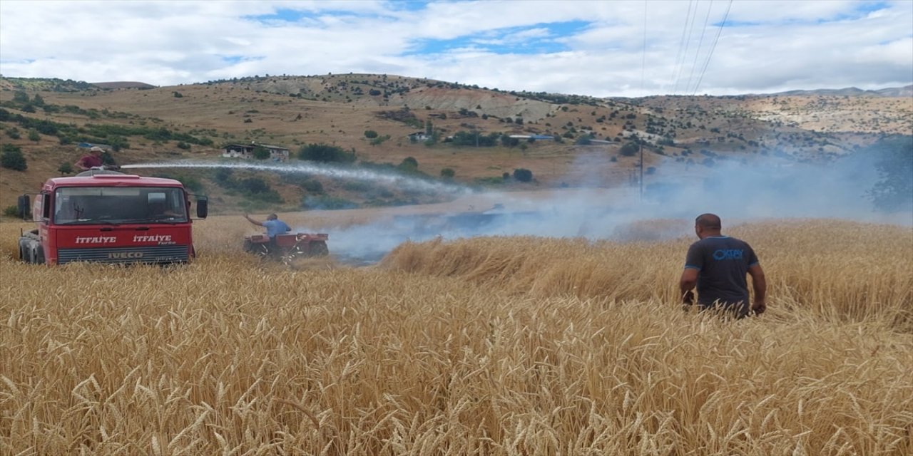 Tunceli'de yangın çıktı, 10 dönümlük buğday tarlası zarar gördü.