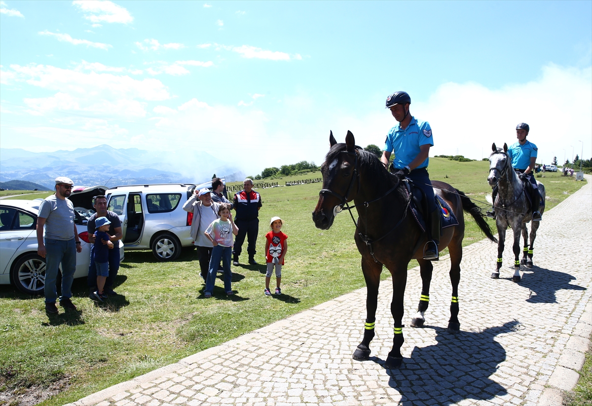 Atlı jandarma timi 1700 rakımlı yaylada görev yapıyor