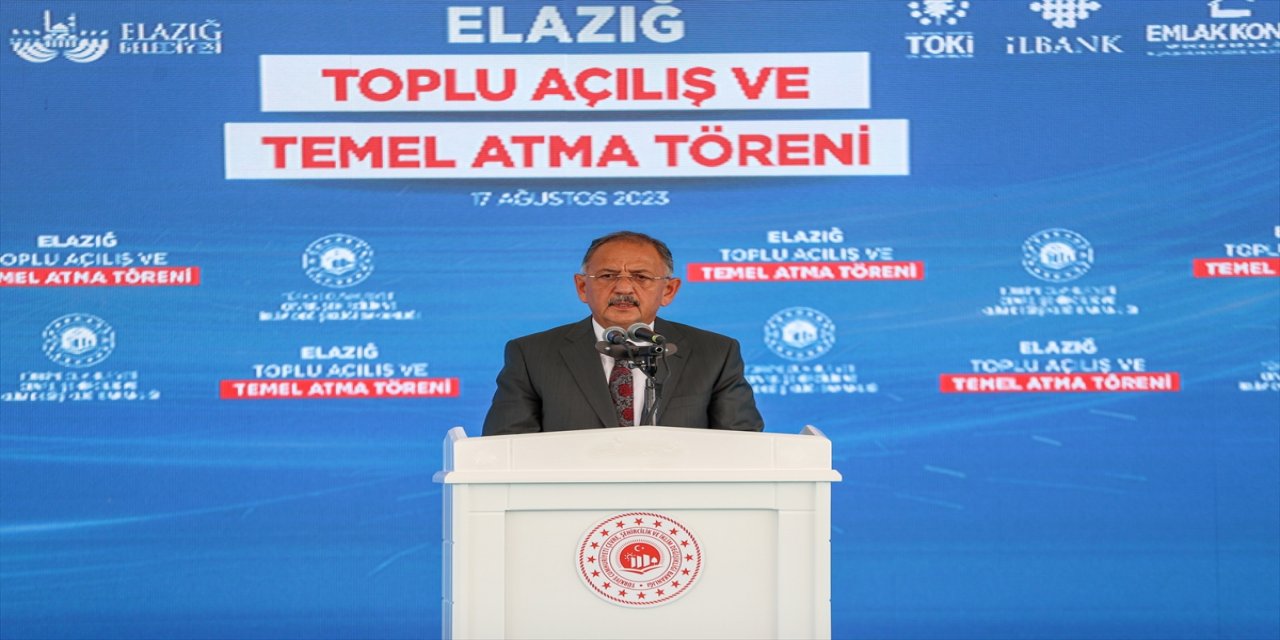 Bakan Özhaseki, Elazığ'da toplu açılış ve temel atma töreninde konuştu: