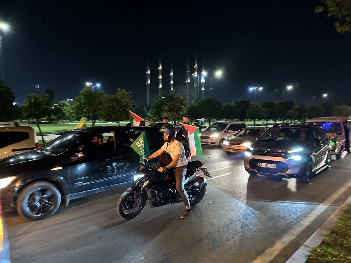 Adana'da Filistinlilere destek konvoyu düzenlendi