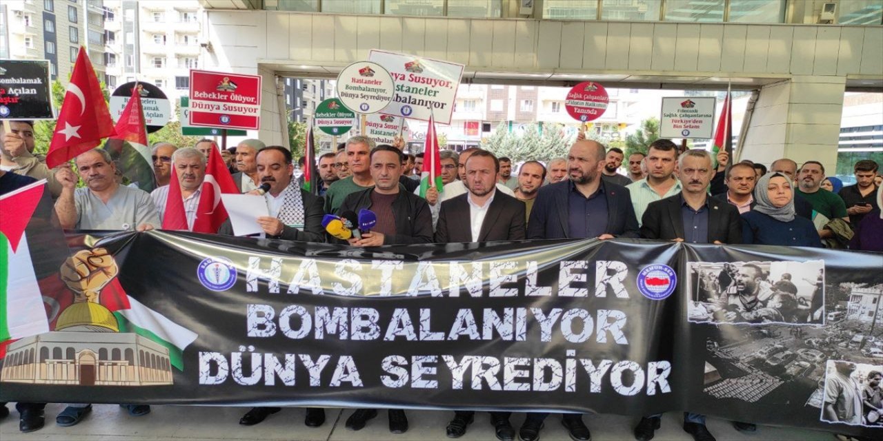 Siirt'te sağlıkçılar İsrail'in saldırılarını kınadı