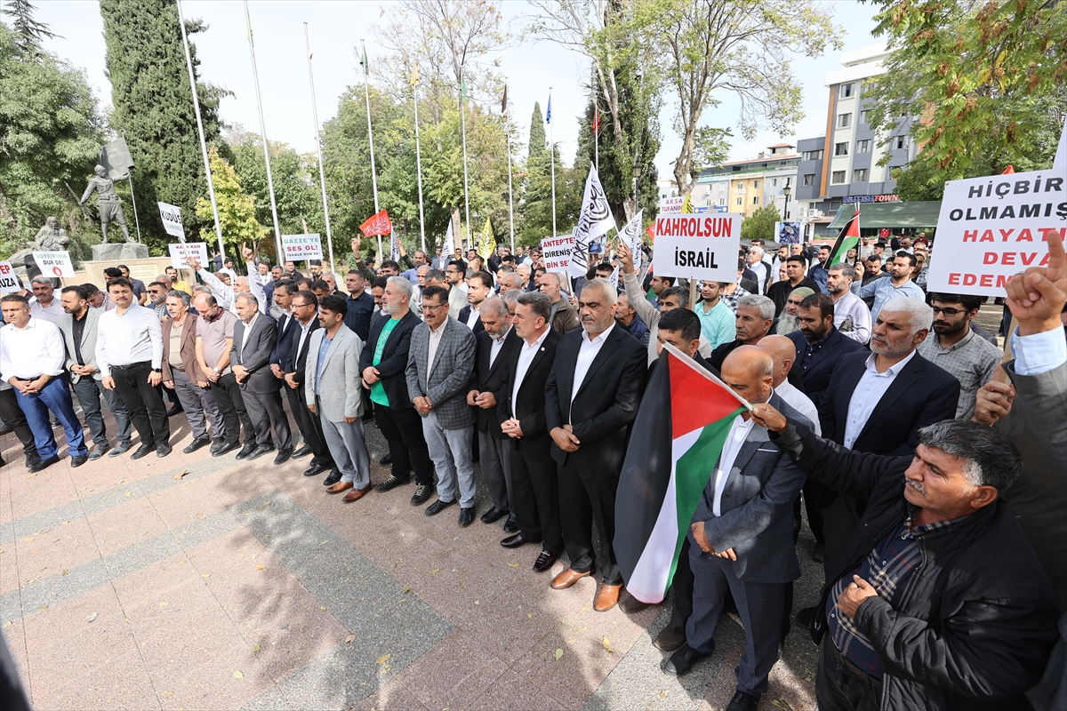Gaziantep ve Şanlıurfa'da İsrail'in Filistin'deki saldırılarına tepki