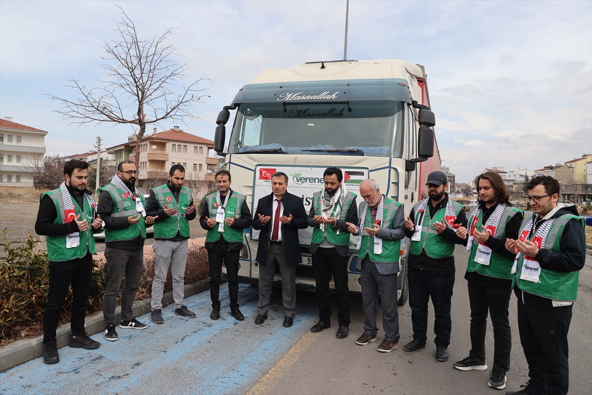 Nevşehir'de Gazzeliler için hazırlanan yardımlar yola çıktı