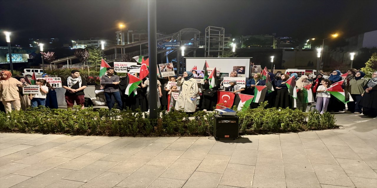 Trabzon'un Ortahisar ilçesinde, İsrail'in Gazze'ye yönelik saldırılarına tepki gösterildi.