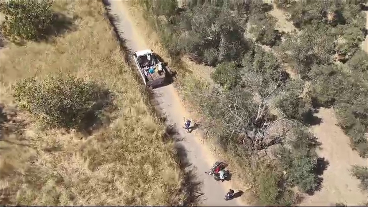 Meyve bahçesi hırsızları dron yardımıyla yakalandı