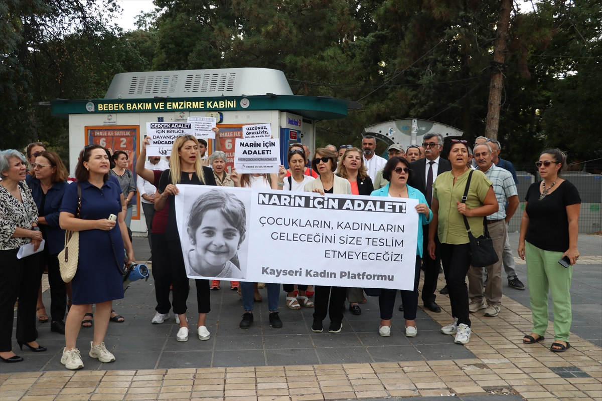 Kayseri'de kadın platformu üyeleri Narin Güran'ın öldürülmesini protesto etti