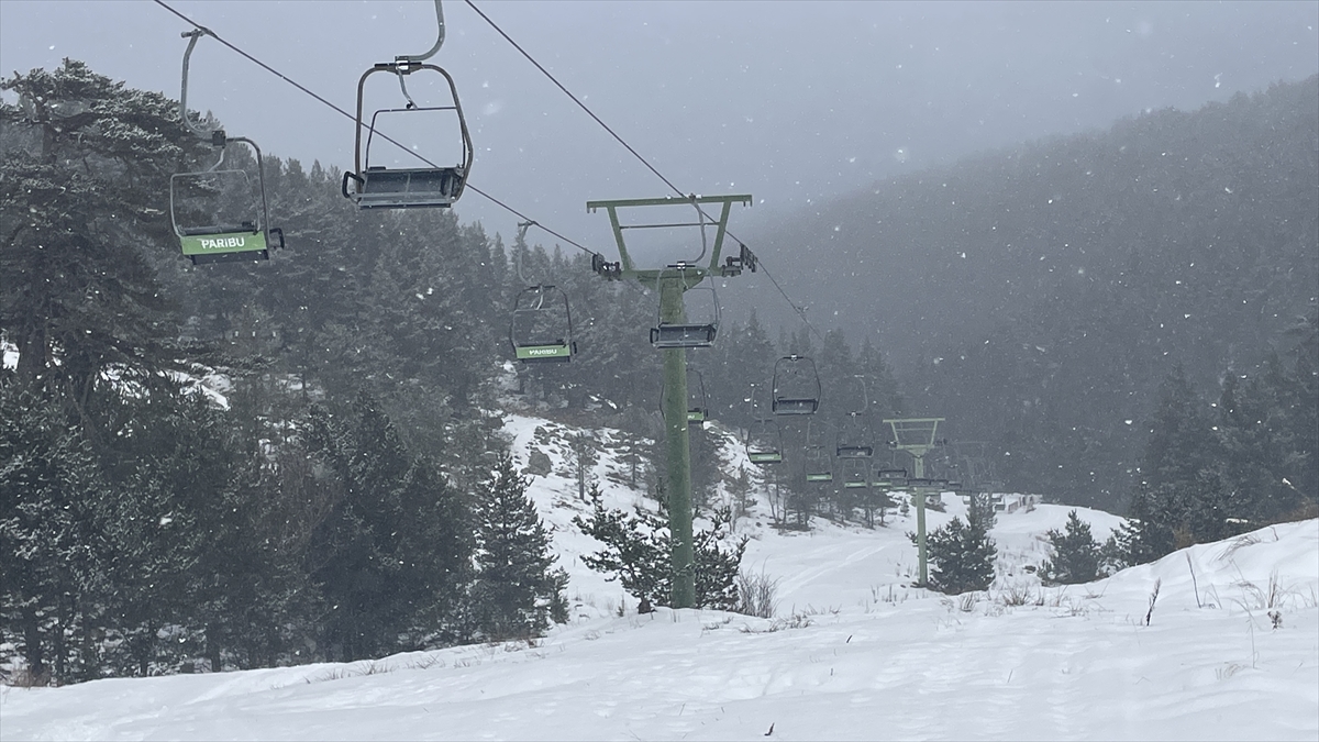 Kartalkaya'ya kar yağdı