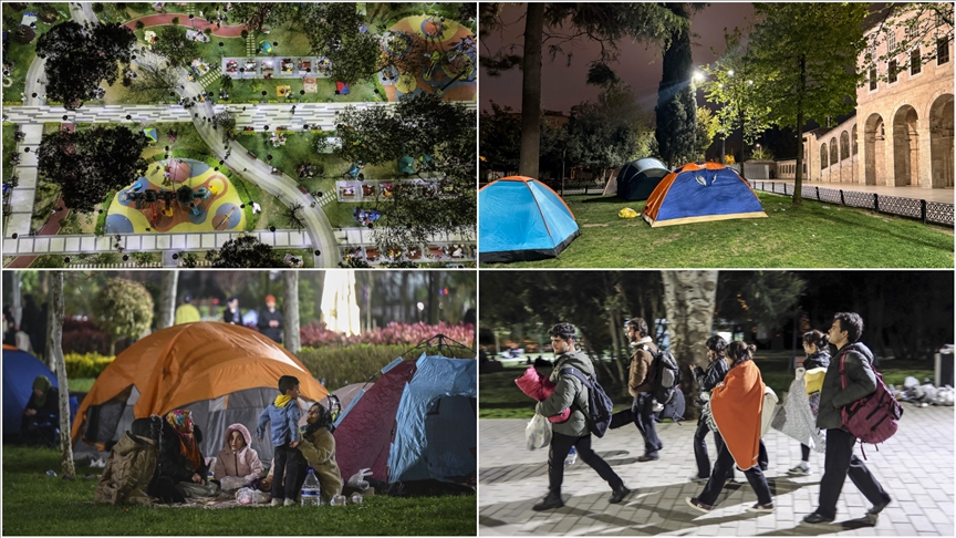 İstanbul'da bazı vatandaşlar deprem endişesiyle bu geceyi de dışarıda geçiriyor