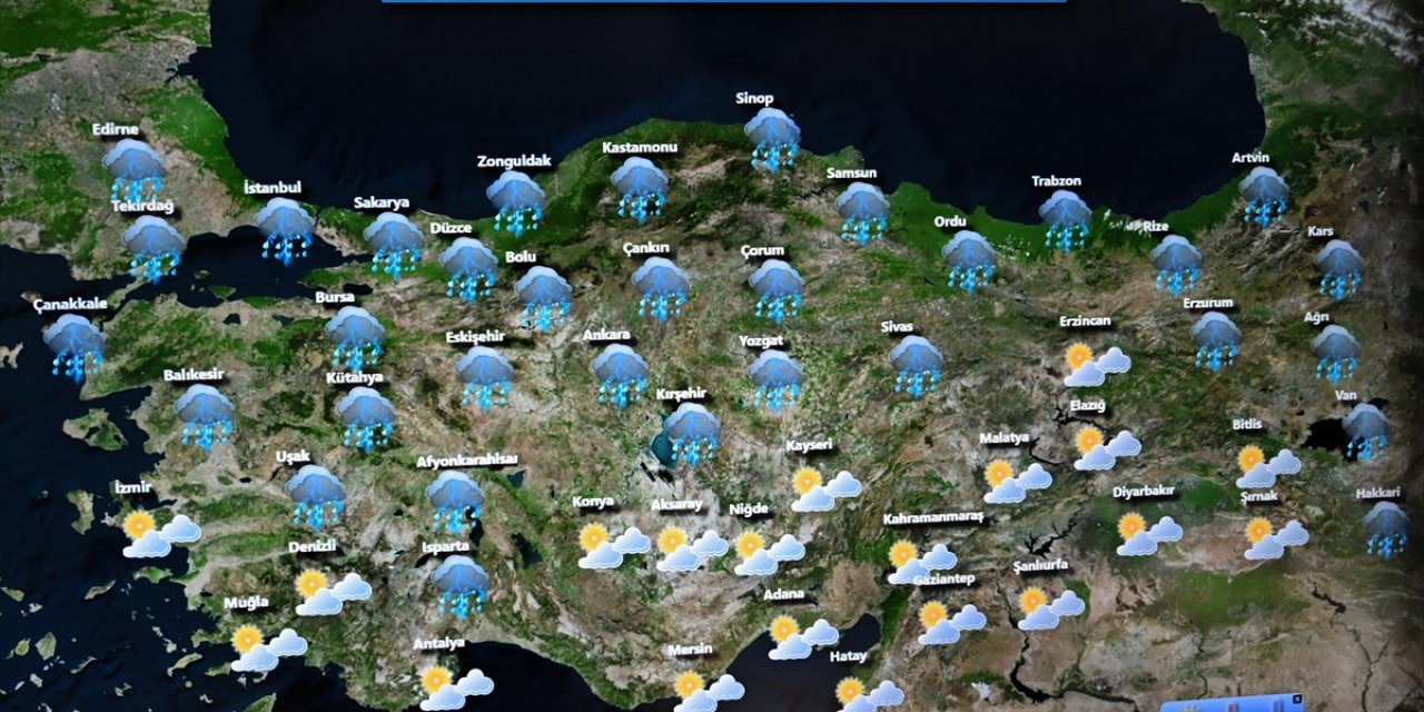 Meteoroloji: Hafta sonu yurt genelinde serin ve yağışlı hava etkili olacak, sıcaklıklar 7-8 derece düşecek