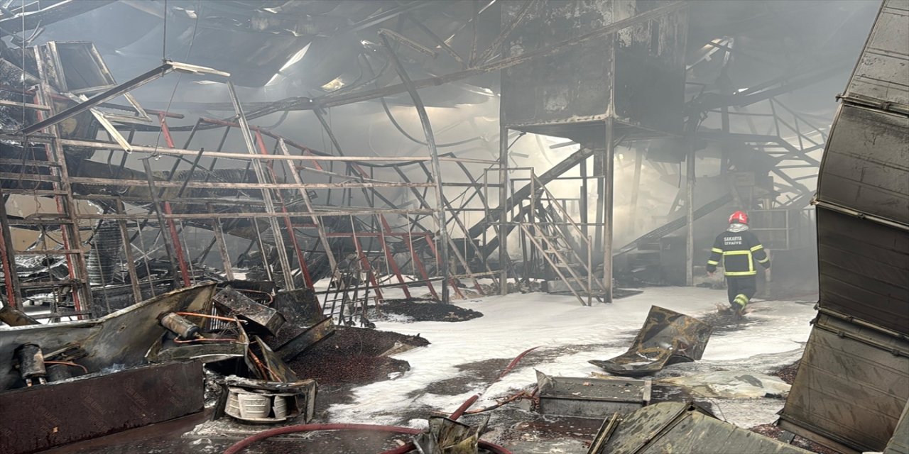 Sakarya'nın Karasu ilçesinde fındık kırım fabrikasında çıkan yangın kontrol altına alındı