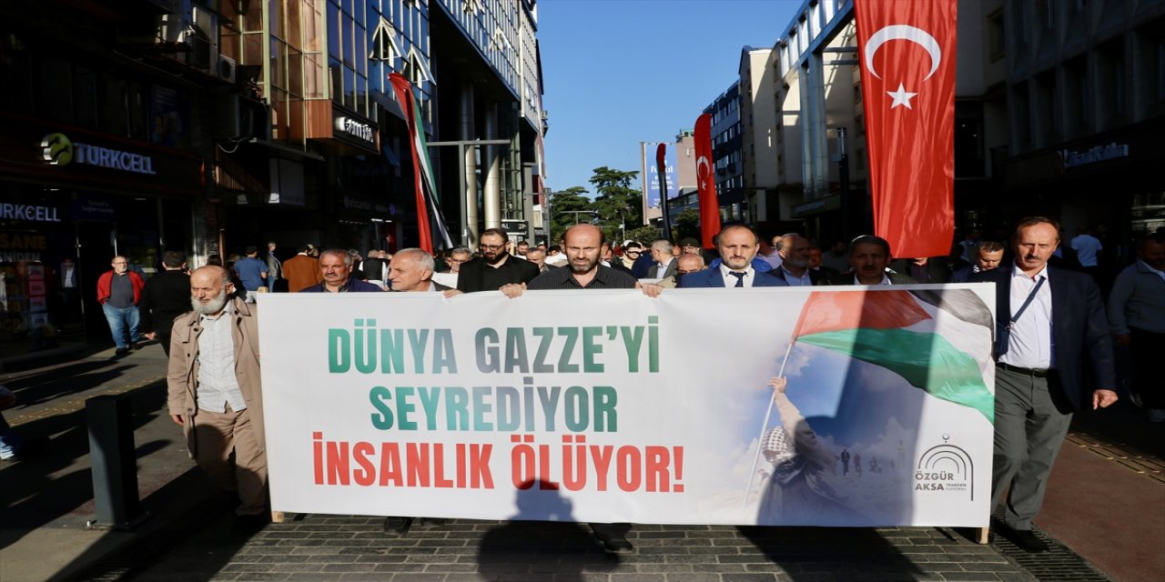 Trabzon’da Filistin’e destek yürüyüşü düzenlendi