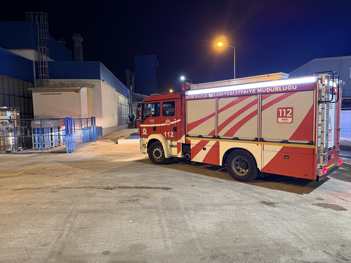 Düzce'de otomotiv ürünleri fabrikasında çıkan yangında hasar oluştu