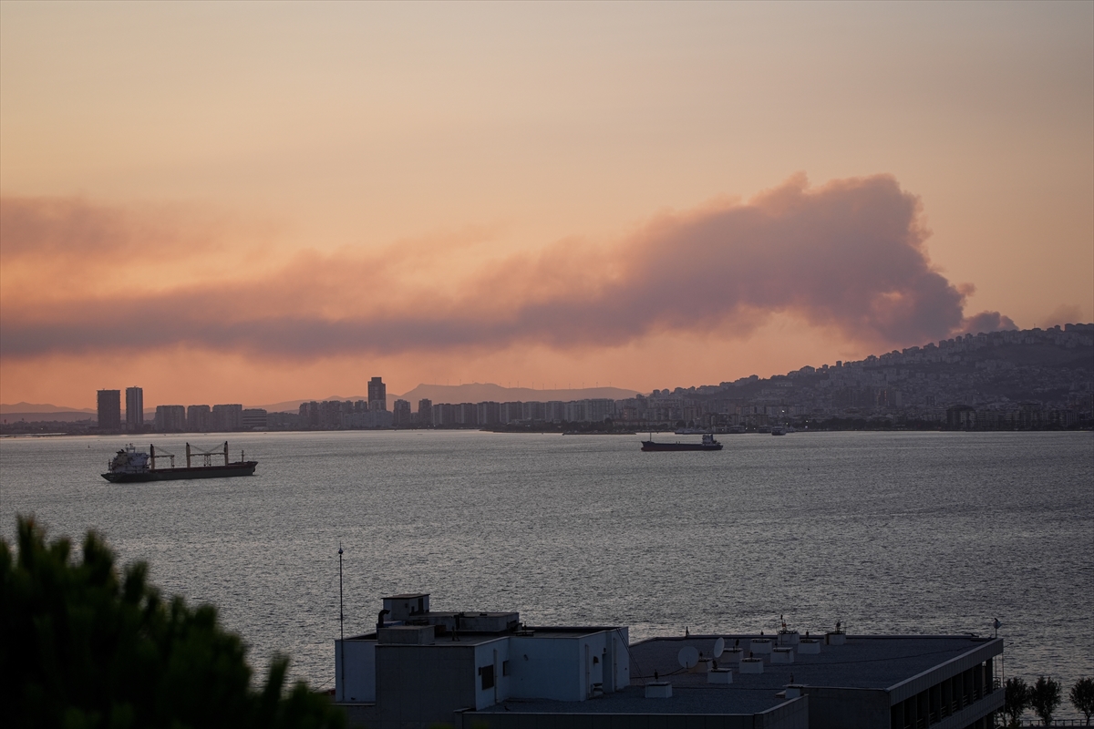 İzmir'de çöplük alanda başlayıp ormana sıçrayan yangın kontrol altına alındı