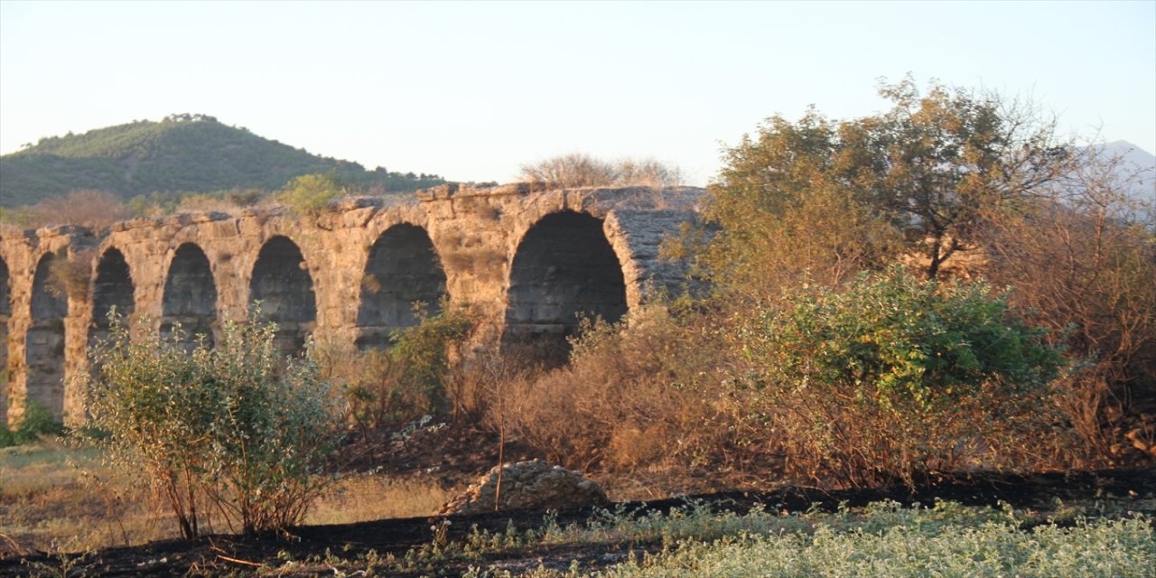 Aspendos Antik Kenti yakınlarında çıkan yangın kontrol altına alındı