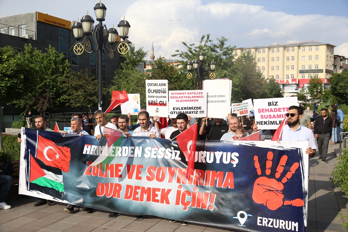 Erzurum'da sağlık çalışanları 88 haftadır Gazze için yürüyor