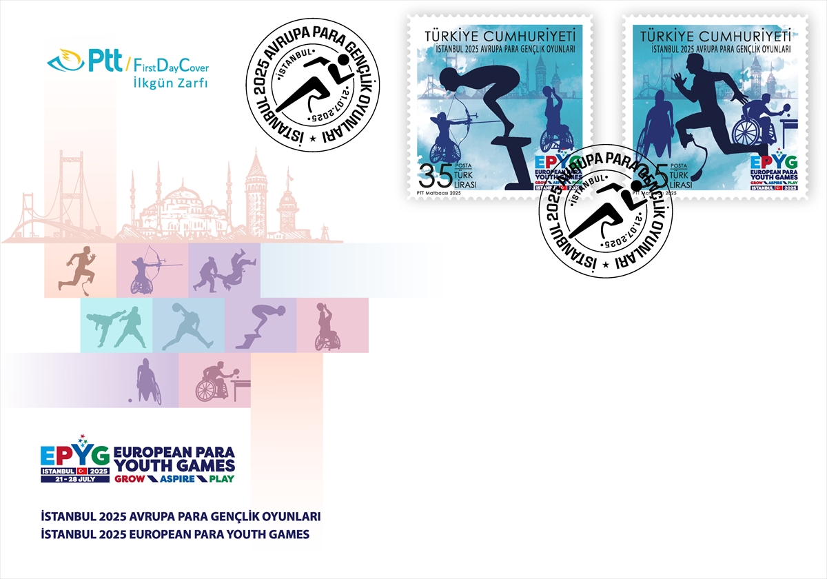 PTT'den "İstanbul 2025 Avrupa Para Gençlik Oyunları" konulu anma pulu ve ilk gün zarfı