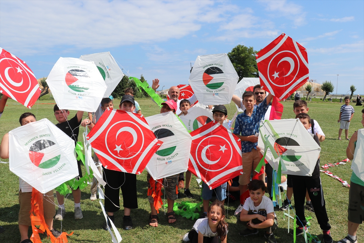 Samsun'da Yaz Kur'an Kursu öğrencilerine, "Filistin İçin Özgürlük" temasıyla uçurtma etkinliği düzenlendi