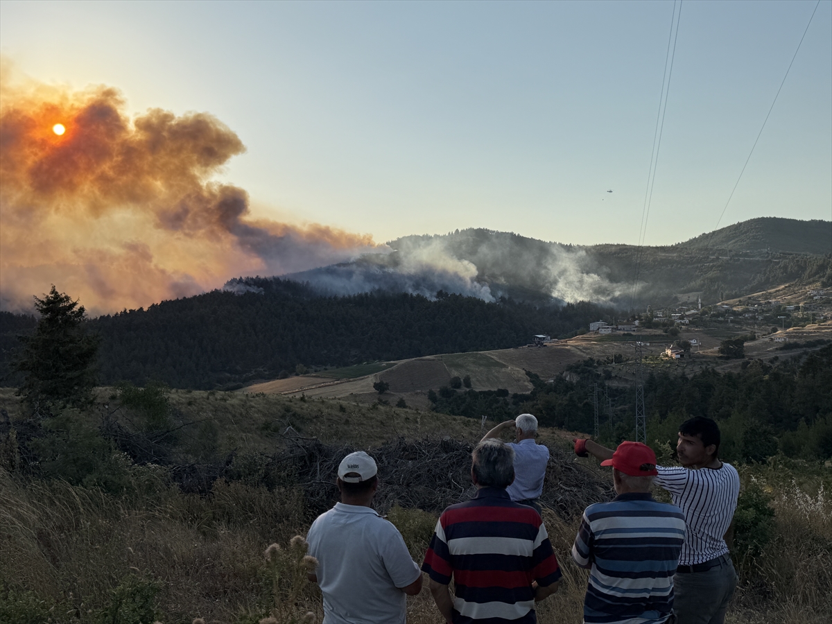 Bursa'da Gürsu ve Kestel arasındaki ormanlık alanda çıkan yangına müdahale ediliyor