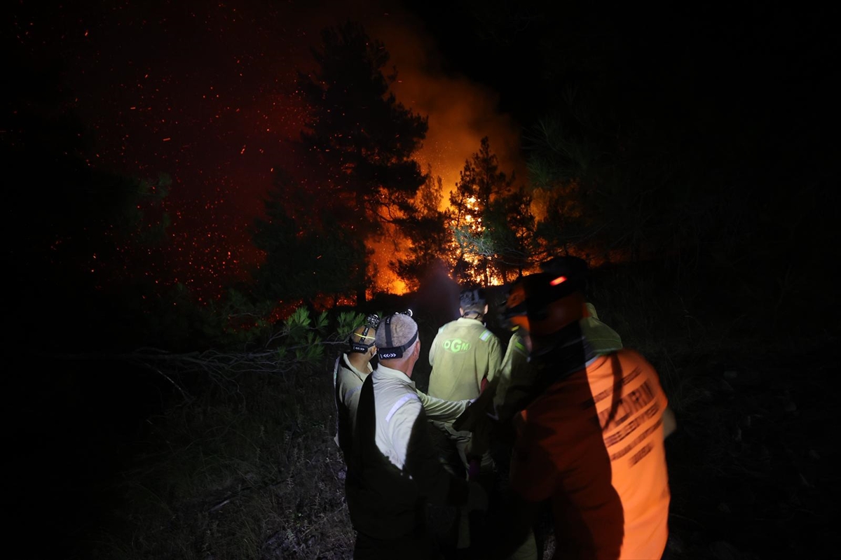 Bursa'da Gürsu ve Kestel arasındaki ormanlık alanda çıkan yangına müdahale sürüyor