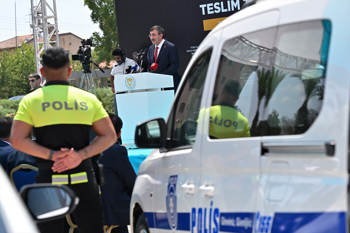 Cumhurbaşkanı Yardımcısı Yılmaz, Türkiye-KKTC Polis Hizmet Araçları Teslim Töreni'nde konuştu
