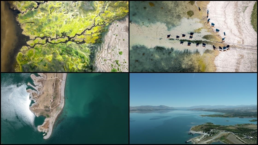 Karakaya Barajı'nda su seviyesi sıcak hava ve kuraklık nedeniyle geriledi