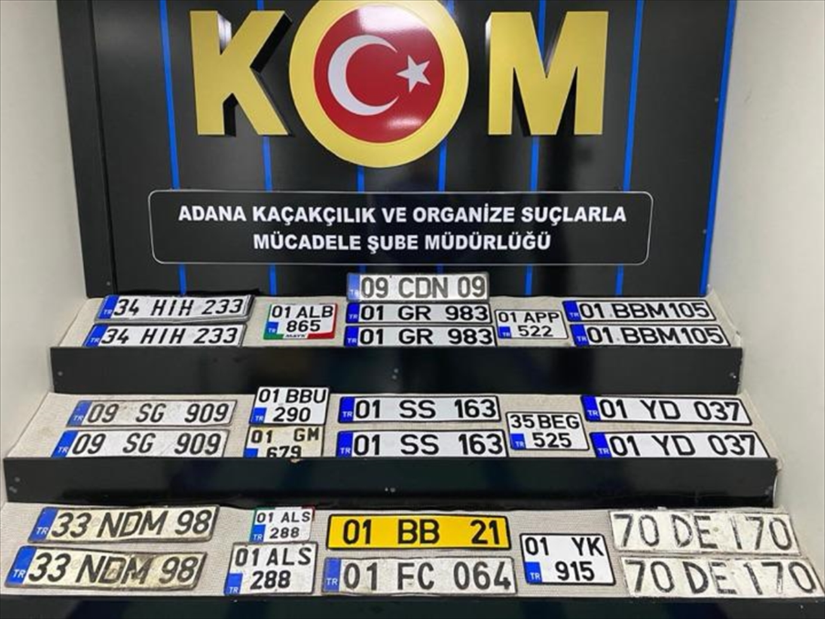 Adana'da 27 sahte araç plakası ele geçirildi