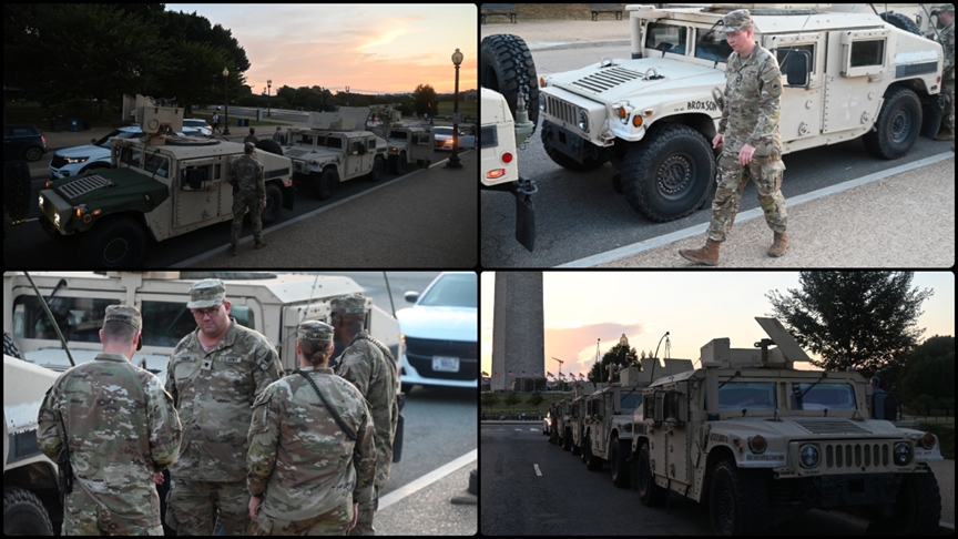 Trump, başkent Washington'daki güvenlik önlemlerini denetledi