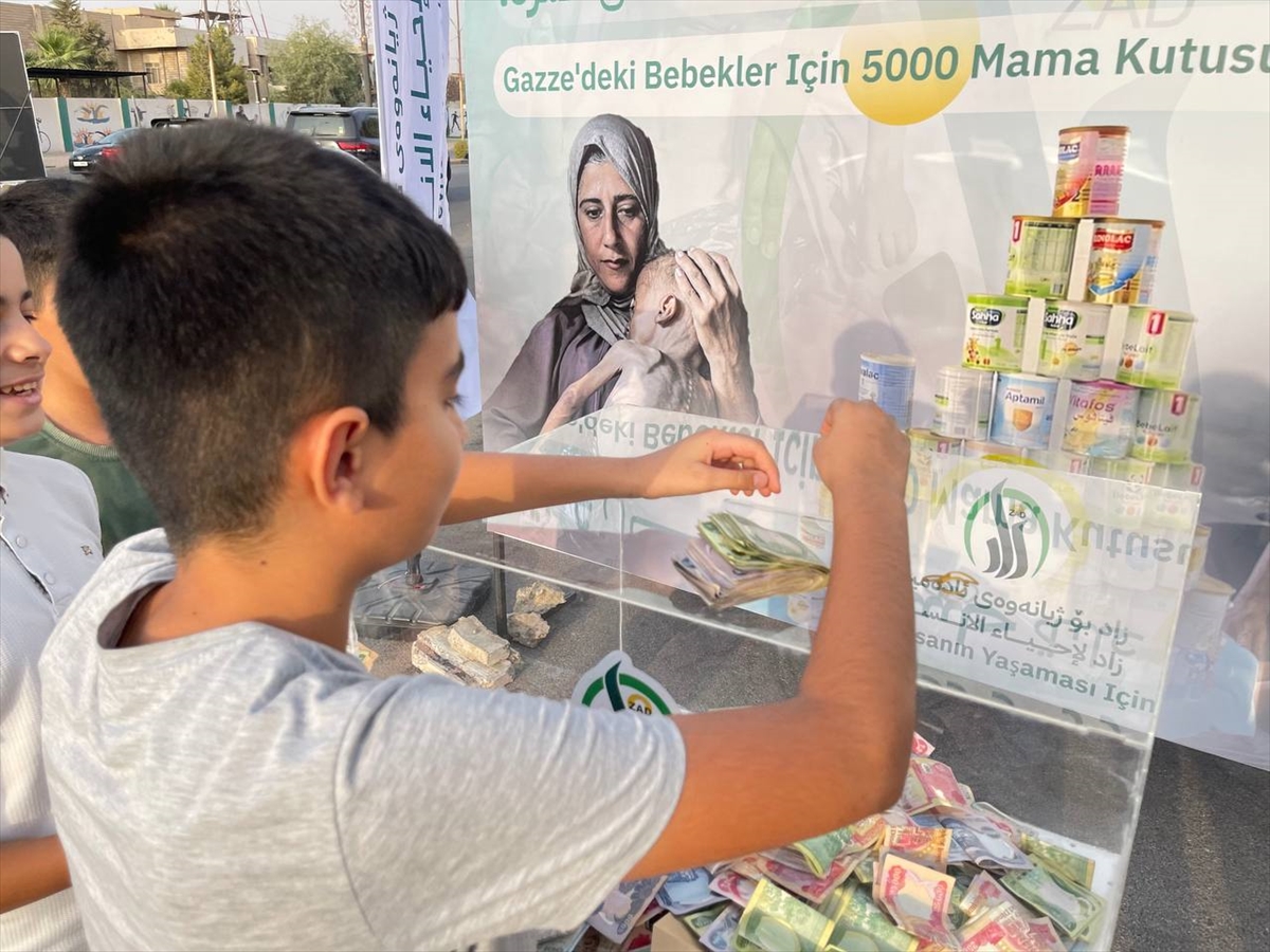 Kerkük'te Gazze'deki bebekler için mama desteği kampanyası başlatıldı