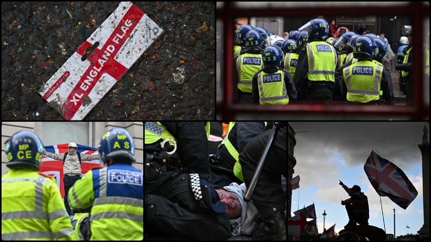 Londra'daki aşırı sağ eyleminde 26 polis yaralandı, 25 kişi gözaltına alındı