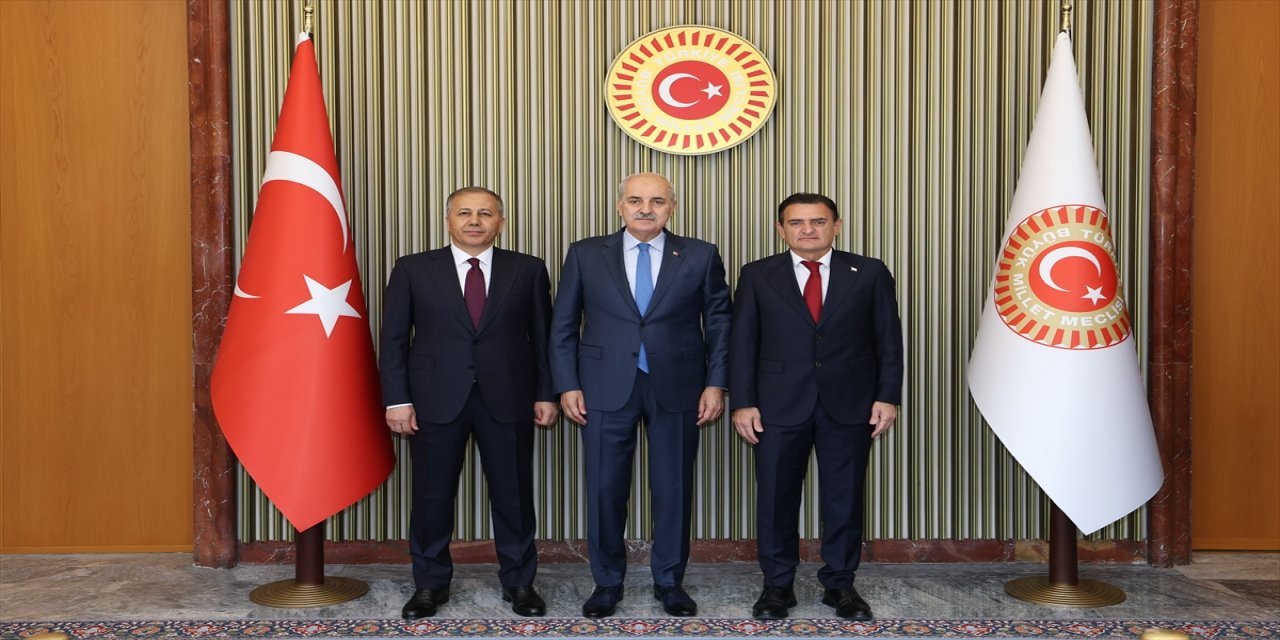 TBMM Başkanı Numan Kurtulmuş, İçişleri Bakanı Yerlikaya ve KKTC İçişleri Bakanı Dursun Oğuz’u kabul etti