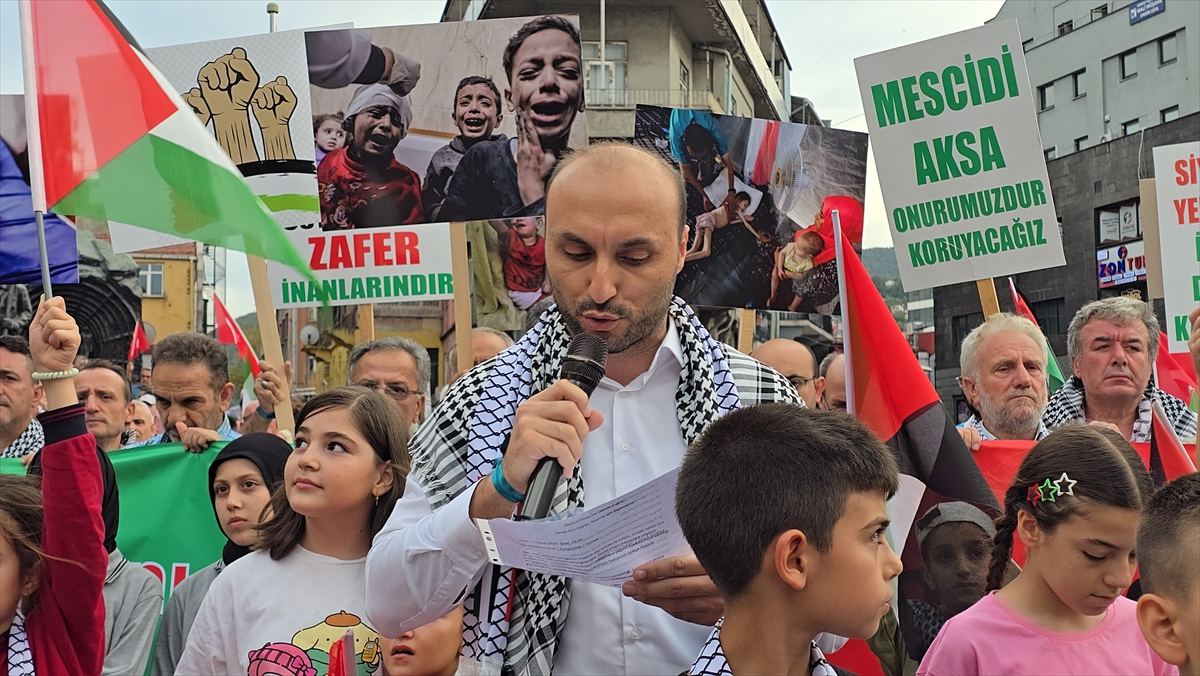 Zonguldak'ta Filistin ve Küresel Sumud Filosu'na destek yürüyüşü yapıldı