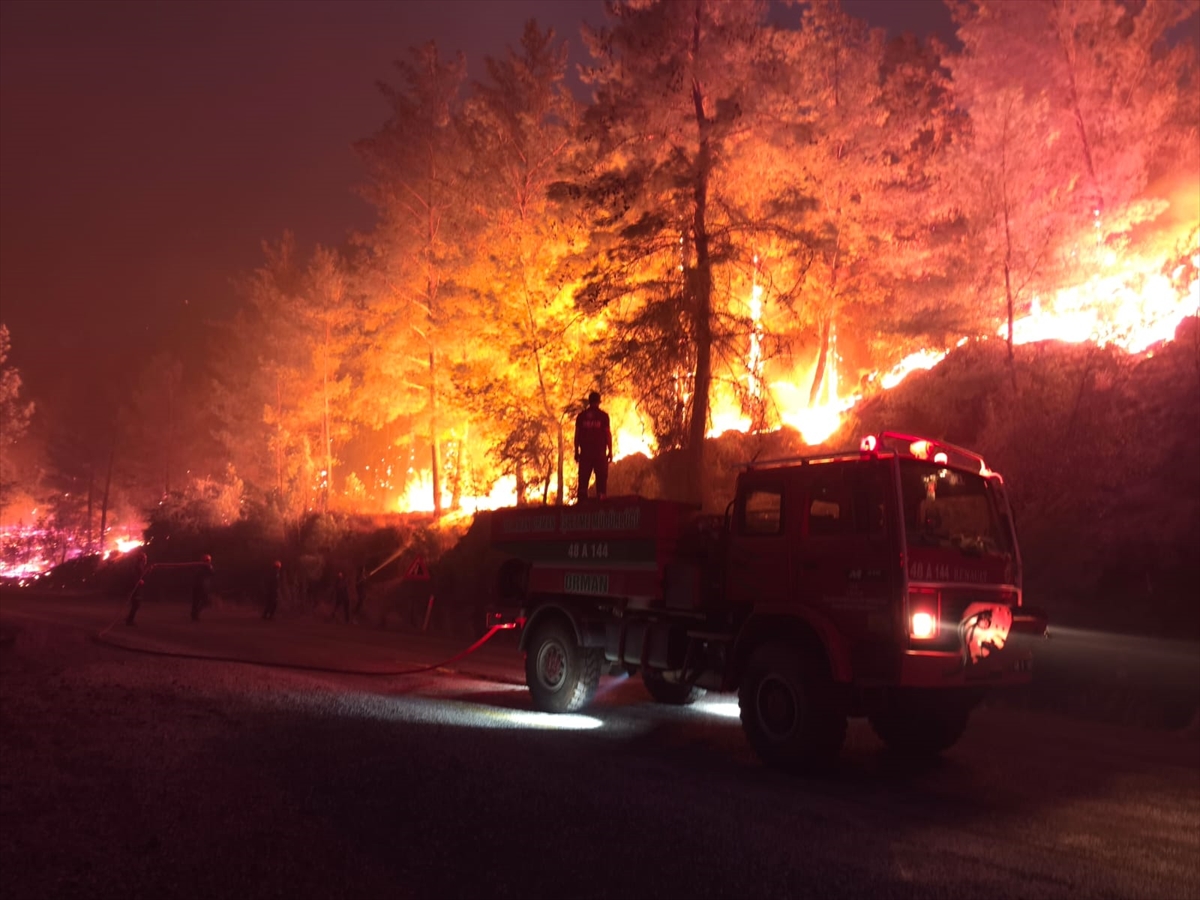 Köyceğiz'de çıkan orman yangınına müdahale ediliyor
