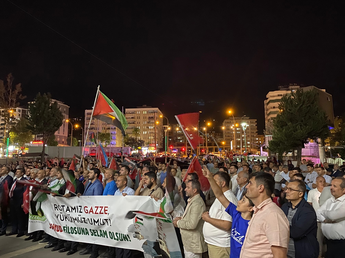 Kahramanmaraş'ta Filistin'e ve Küresel Sumud Filosu'na destek yürüyüşü düzenlendi