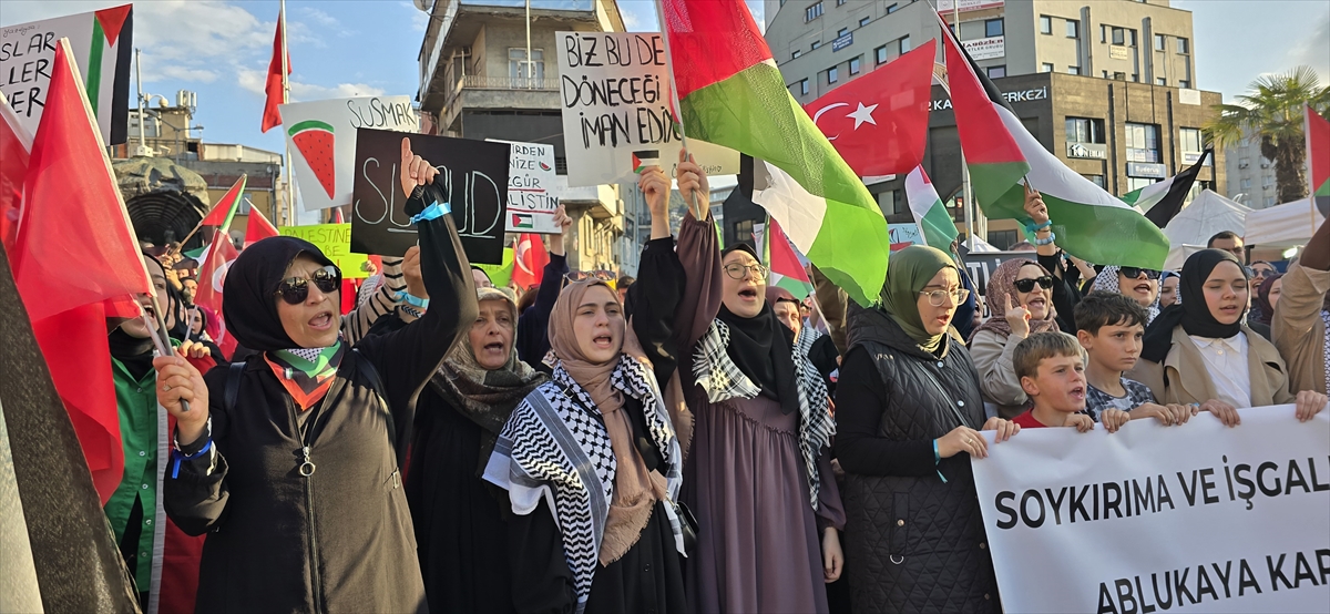 Zonguldak'ta Küresel Sumud Filosu'na destek yürüyüşü yapıldı