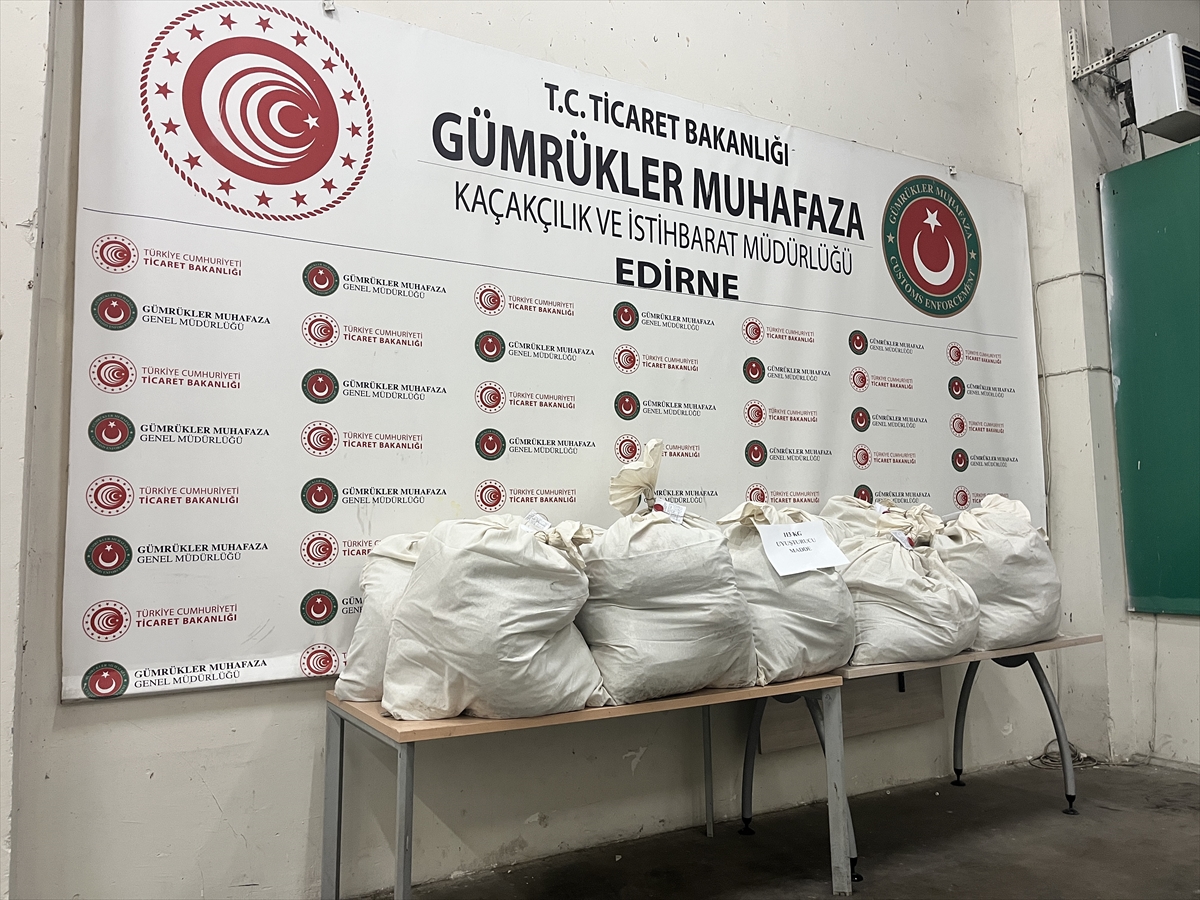 Kapıkule'de tır dorsesine gizlenmiş 113 kilo 664 gram esrar ele geçirildi