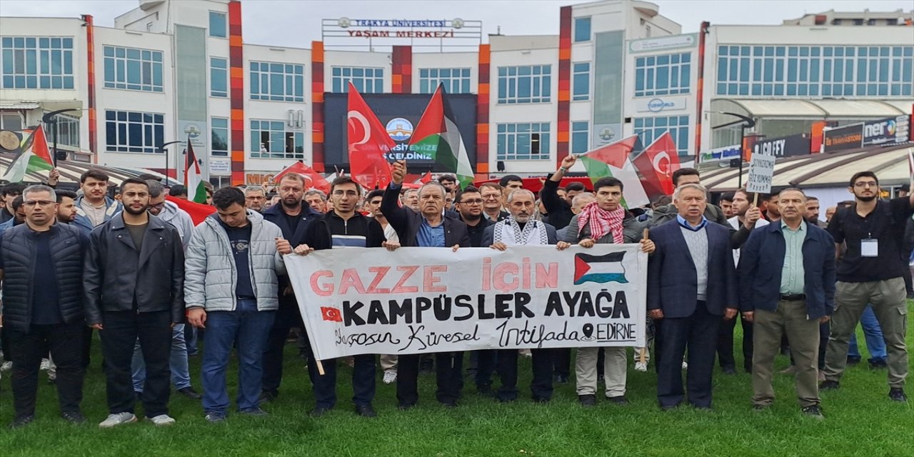 Trakya Üniversitesi öğrencilerinden Gazze’ye destek için “Umut ve Onur Yürüyüşü”: Zulme sessiz kalmayacağız
