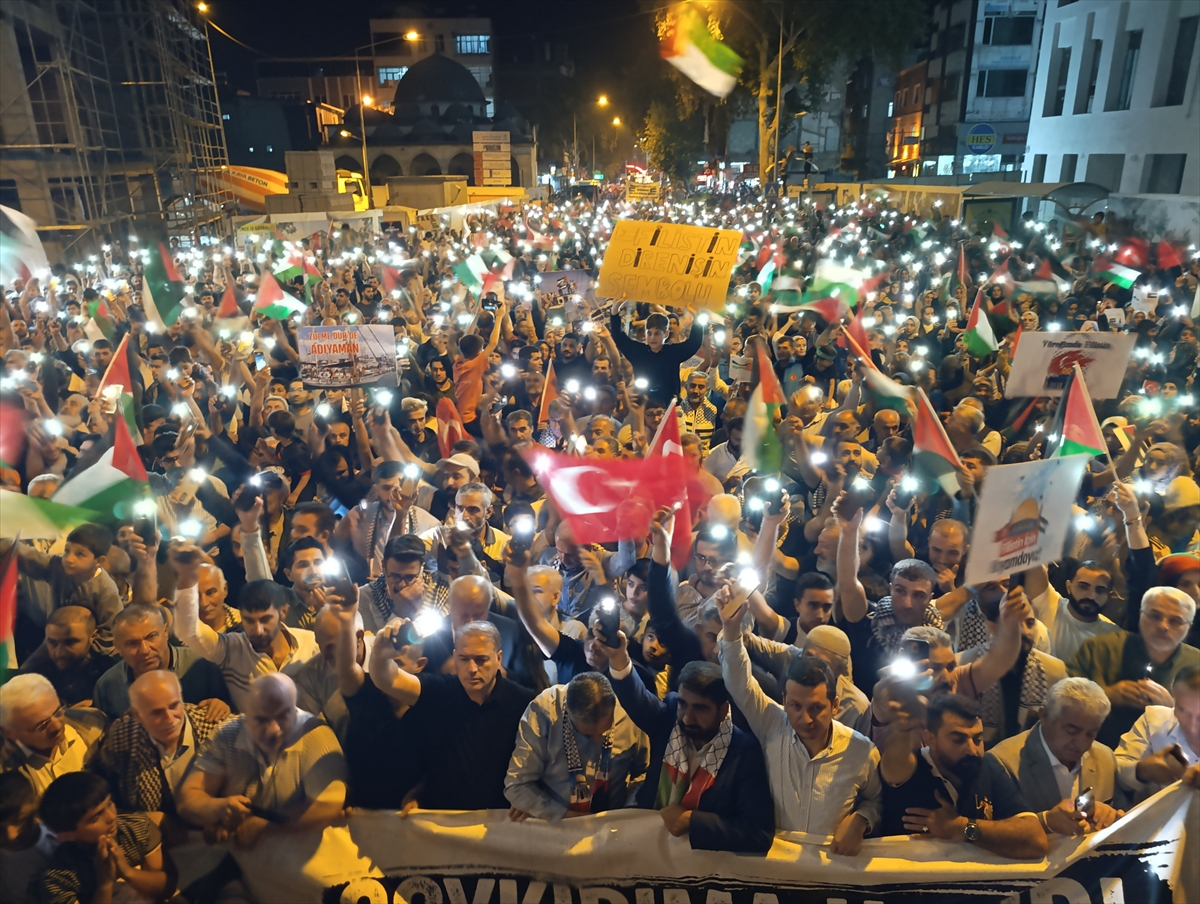 Adıyaman'da İsrail'in Gazze'ye saldırıları protesto edildi