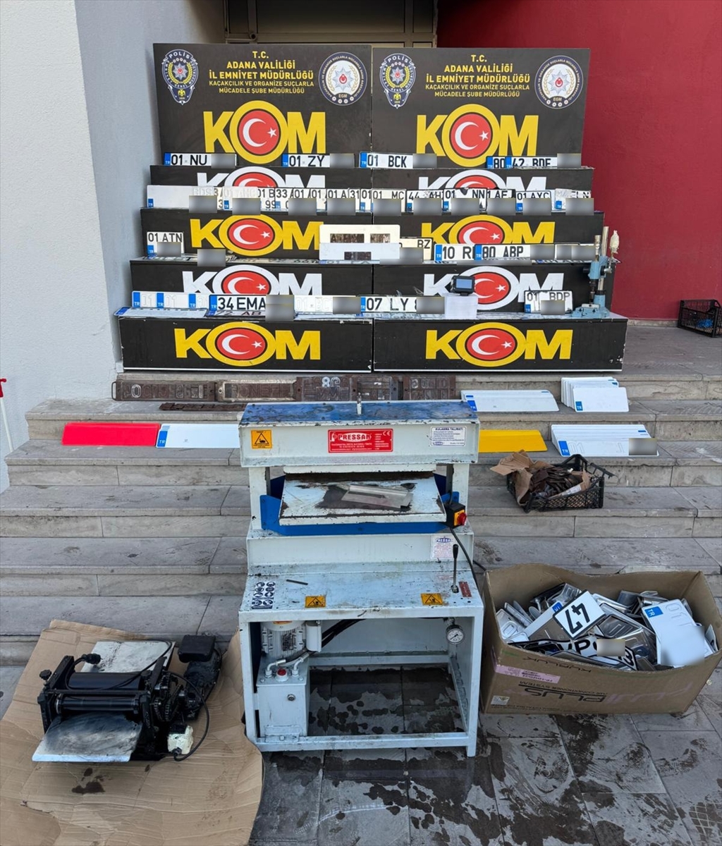 Adana'da 1166 sahte plaka ele geçirildi