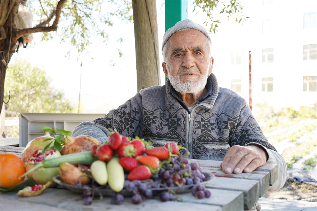 Ispartalı İbrahim dede "Hayır Bahçesi"ndeki ürünleri ziyaretçilere ücretsiz ikram ediyor