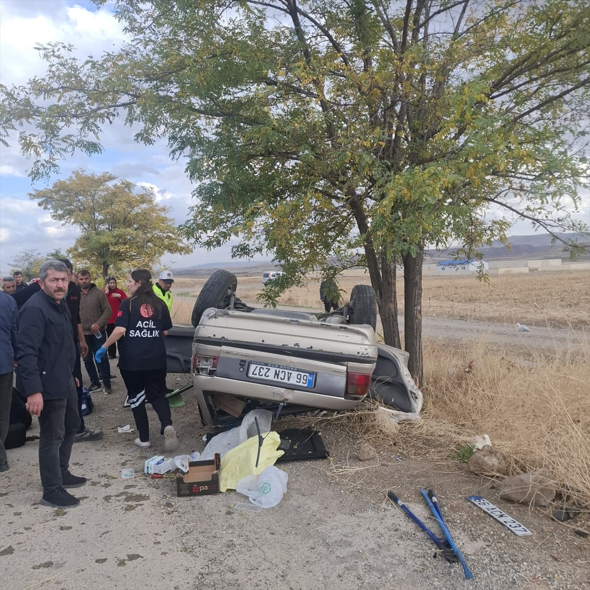 Yozgat'ta devrilen otomobildeki 1 kişi öldü, 1 kişi yaralandı