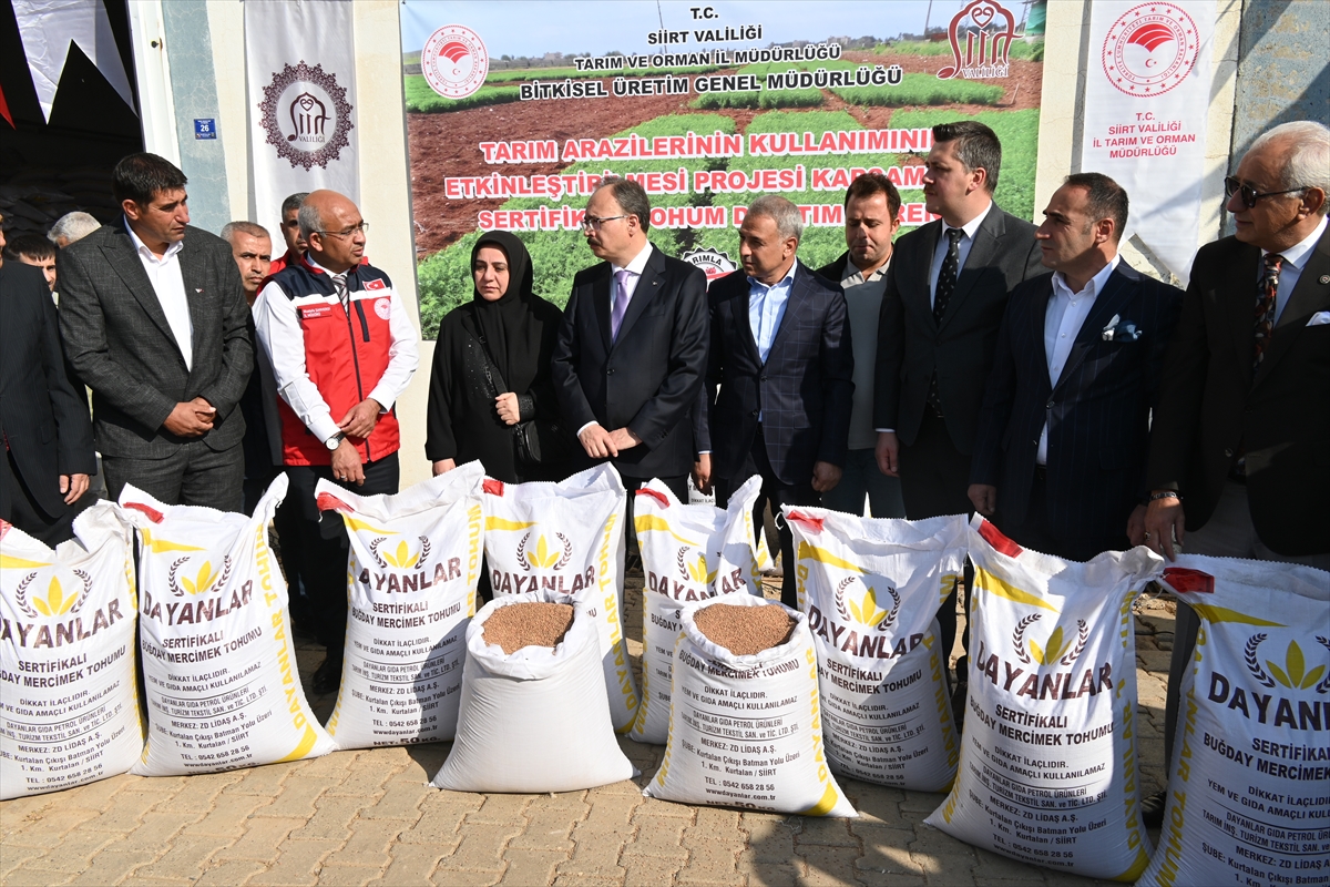 Siirt'te 588 üreticiye yüzde 75 hibe desteğiyle kırmızı mercimek tohumu dağıtıldı