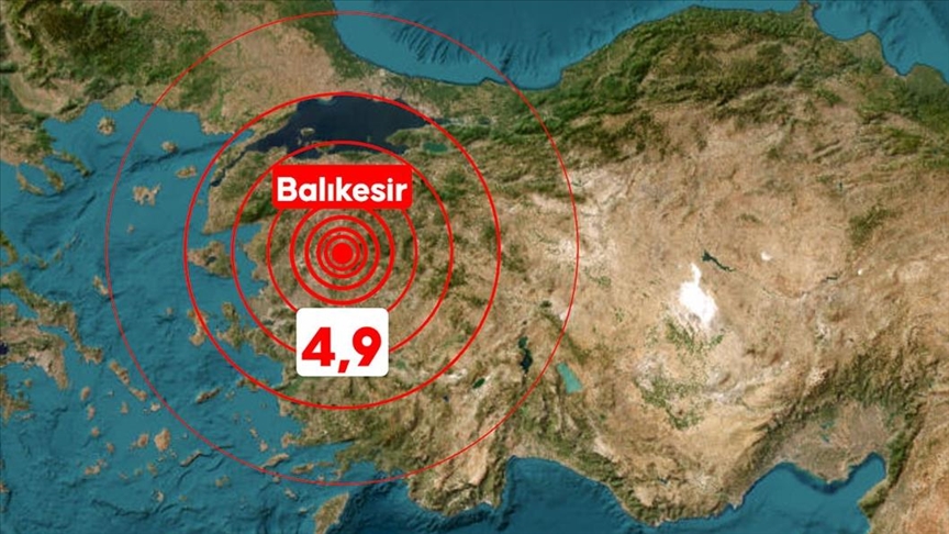 Balıkesir'de 4,9 büyüklüğünde deprem