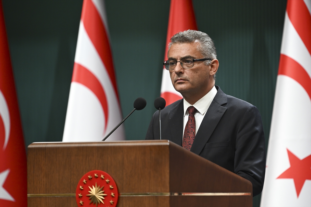 KKTC Cumhurbaşkanı Erhürman, Cumhurbaşkanı Erdoğan ile ortak basın toplantısında konuştu