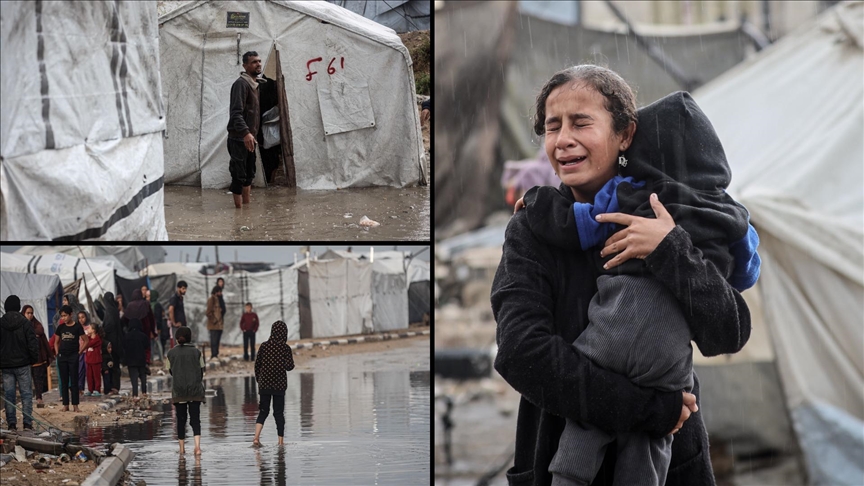 Gazze'de derme çatma çadırlarda yaşayan binlerce aile, yaklaşan kışı nasıl geçireceklerini düşünüyor