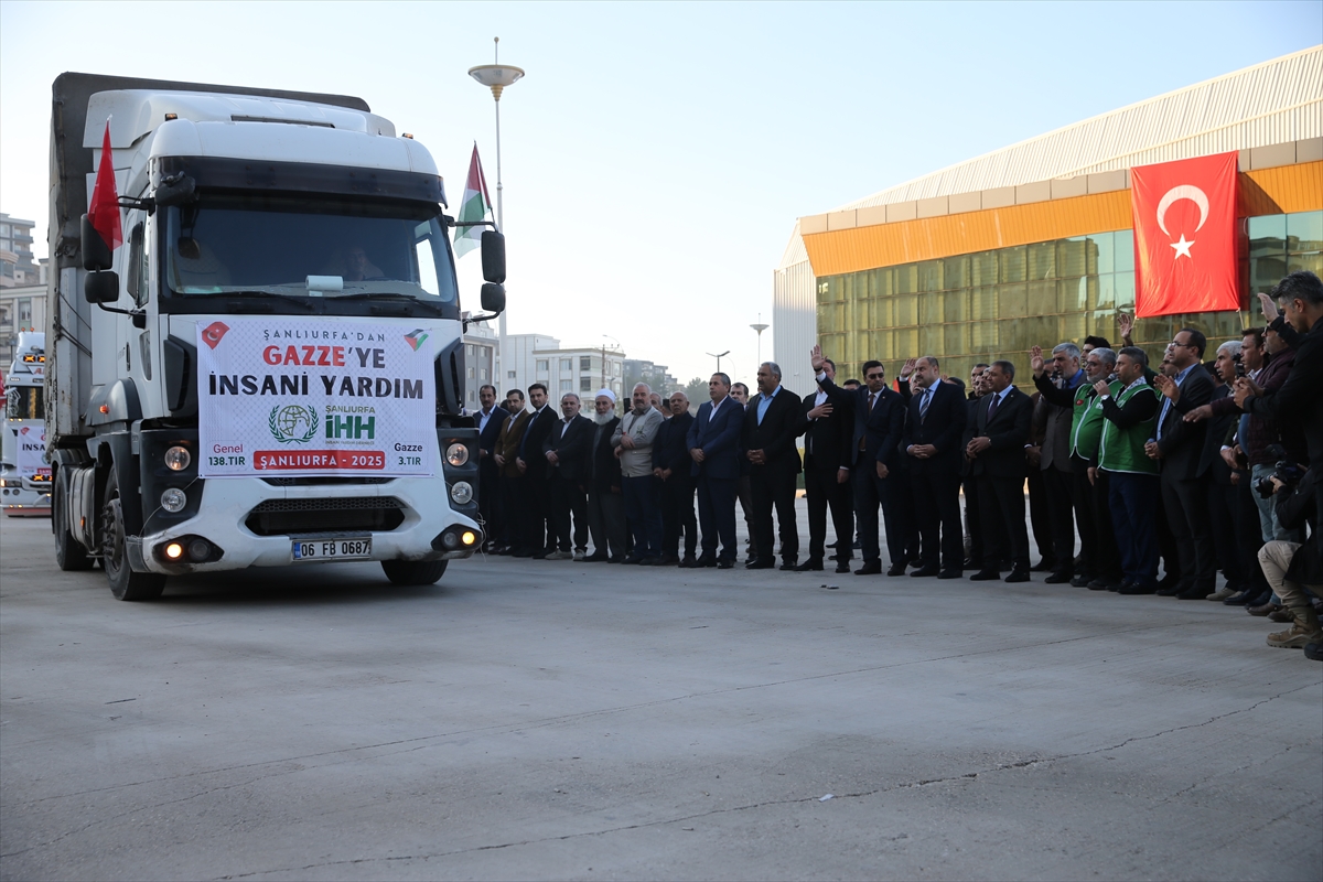 Şanlıurfa'dan Gazze'ye 4 tır gıda malzemesi gönderildi