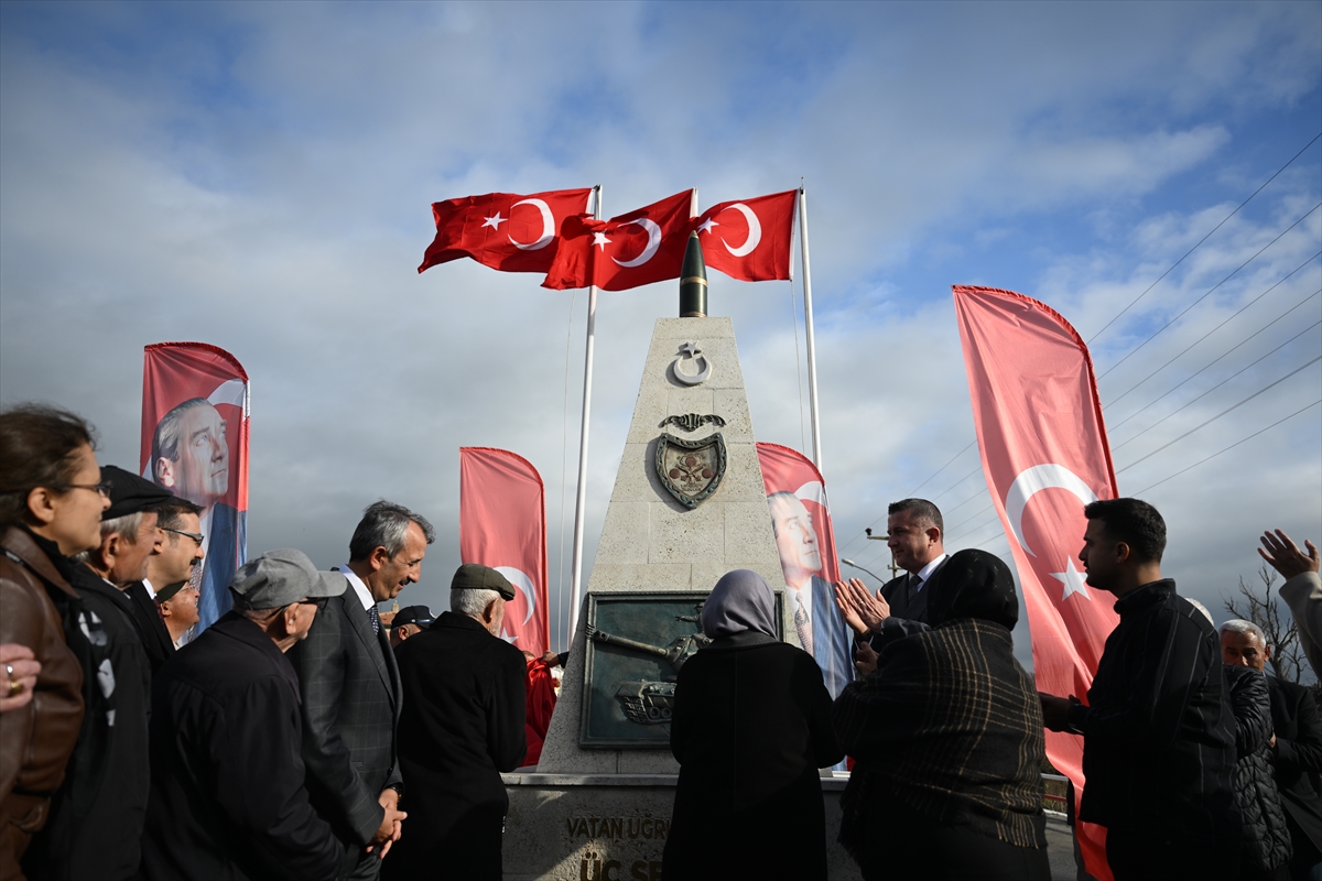 Edirne'de yenilenen Üç Şehitler Anıtı törenle açıldı