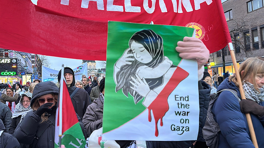 İsveç'te İsrail'in Gazze'ye devam eden saldırıları protesto edildi
