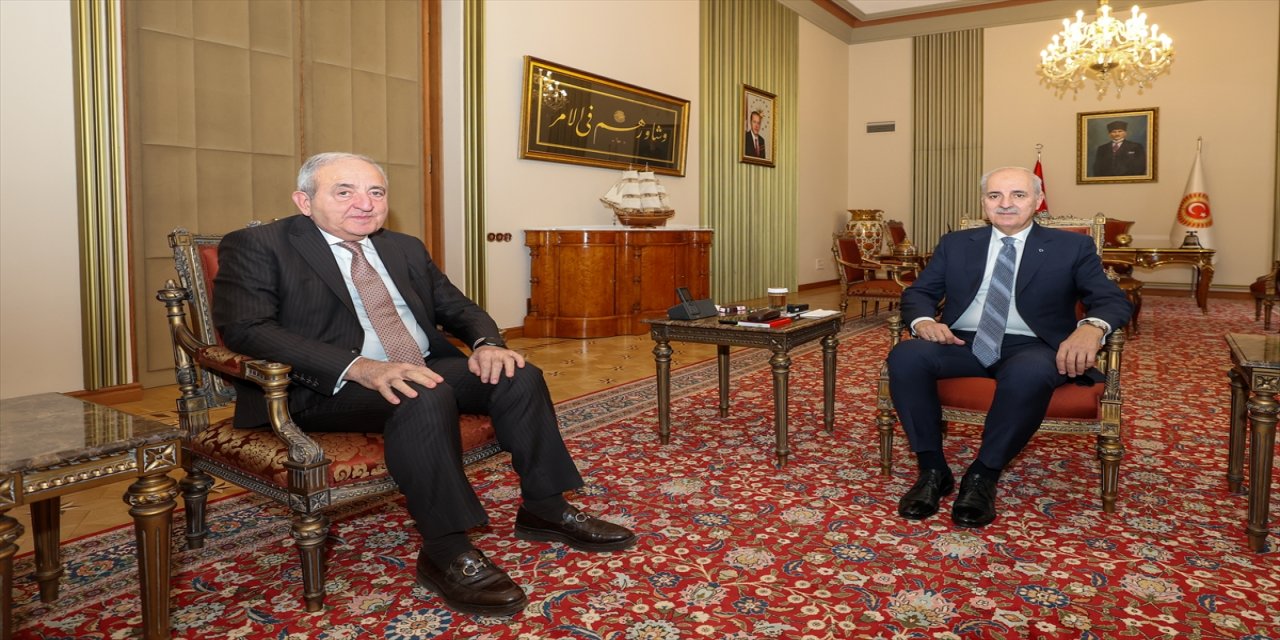 TBMM Başkanı Numan Kurtulmuş, KEİPA Genel Sekreteri Asaf Hajiyev’i Meclis’te kabul etti